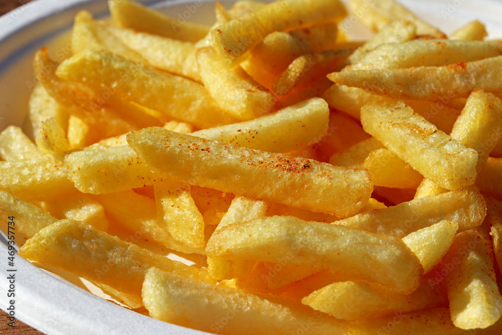 french fries on a white plate