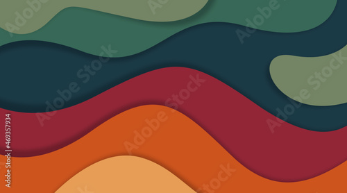 Colorful and abstract background in papercut style. Can be used as web banners and digital flyers