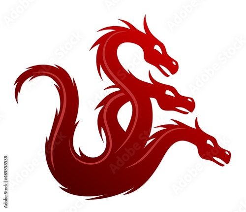 A red fantastic dragon stylized symbol.