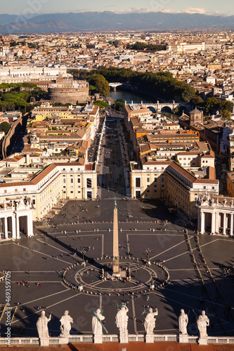High view from Saint Peter square at the Vatican City.