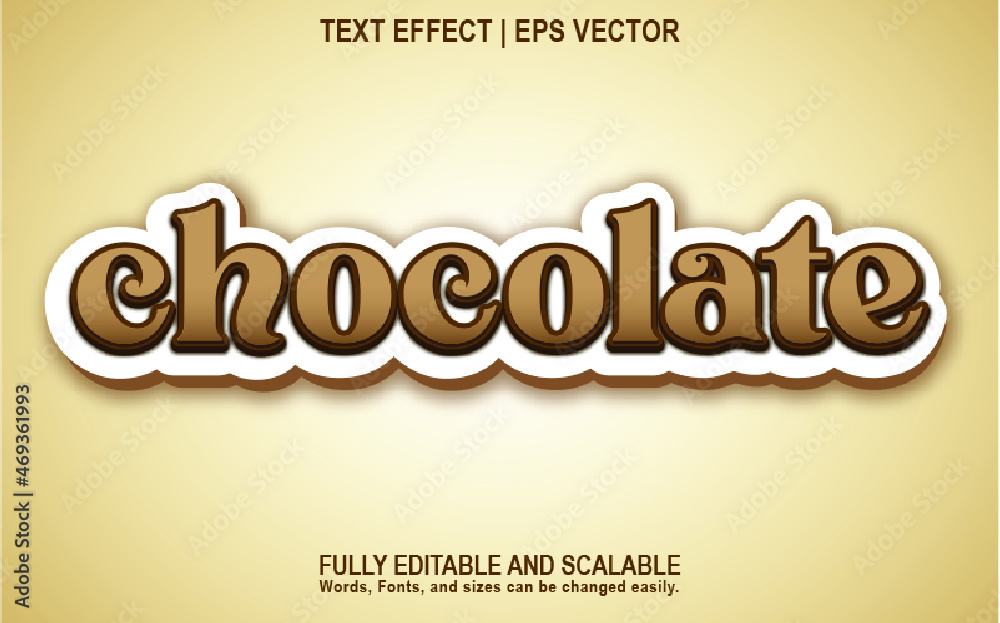 Chocolate text effect with brown color