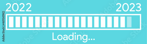 Progress bar showing loading of 2022, 2023.
