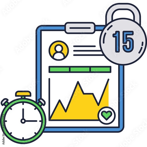 Body training schedule icon diet program vector