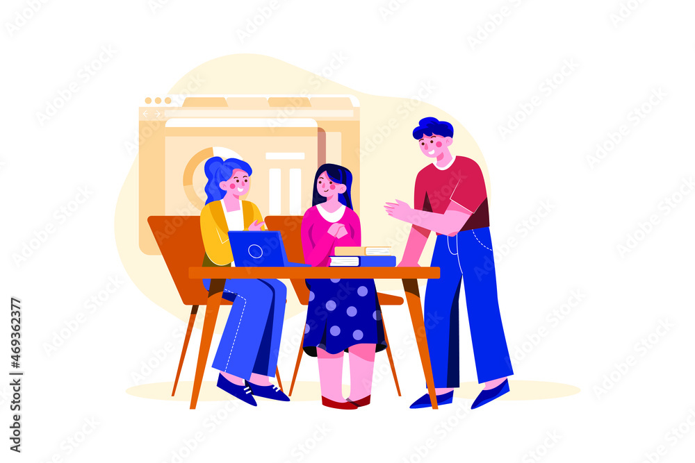 Support Group Illustration concept. Flat illustration isolated on white background. Support Group Illustration concept. Flat illustration isolated on white background.