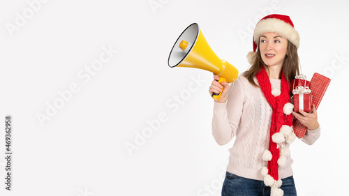 Christmas woman holding gif...