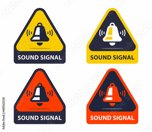 beep sign. bell is ringing on a yellow background. flat vector illustration