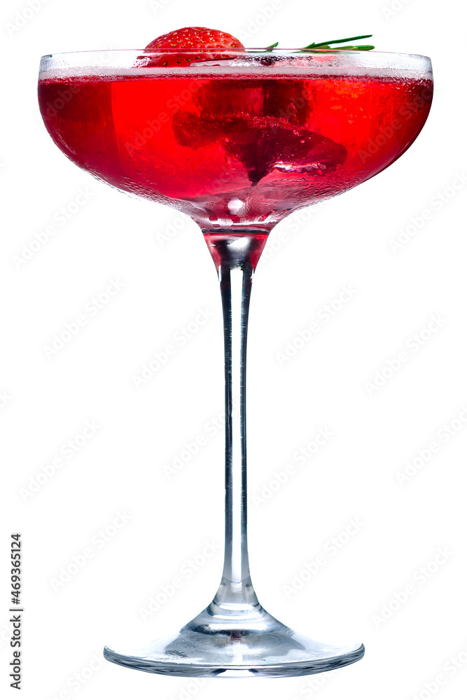 Frozen strawberry daiquiri alcohol cocktail. Isolated on white background Frozen strawberry daiquiri alcohol cocktail. Isolated on white background
