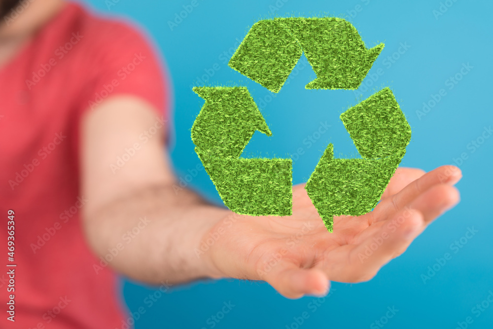 volumetric green recycling sign 3d volumetric green recycling sign 3d