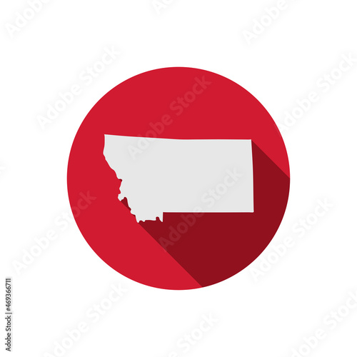 Montana state circle map with long shadow Free Download Montana state circle map with long shadow - GFXLoad