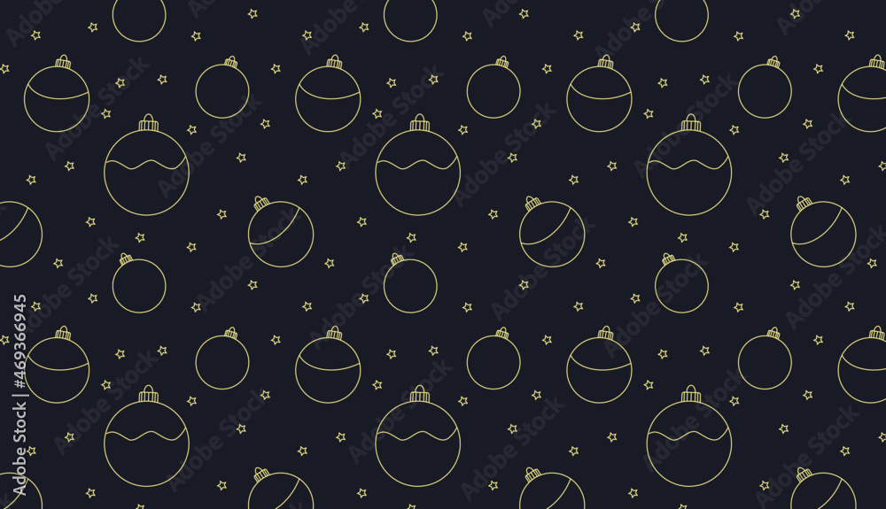 blue seamless pattern with christmas balls