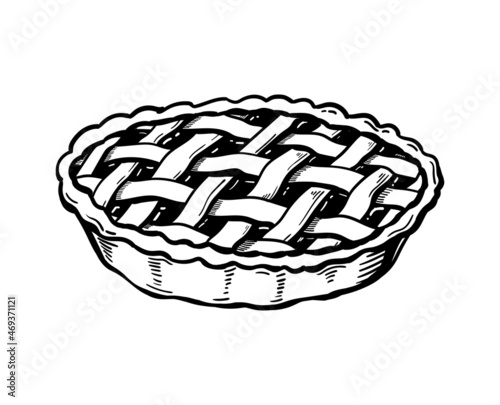 freehand drawing pie sketch vector braided Pattern