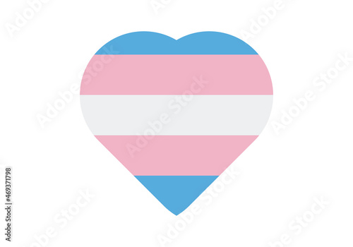 Icono de corazón con bandera de personas transgénero.