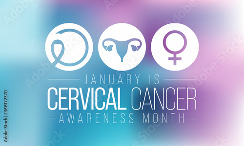 Cervical Cancer awareness month is observed every year in January, It occurs most often in women over age 30. Vector illustration