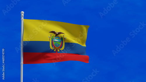 Ecuador flag  waving in the wind - 3d rendering