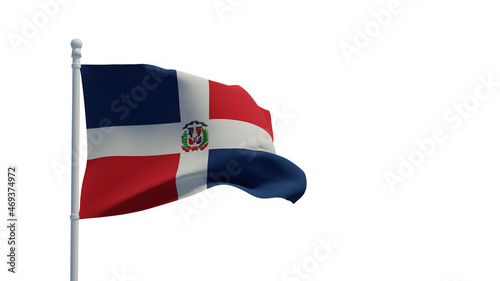 Free Download Dominican Republic flag, waving in the wind - 3d rendering. Illustration, isolated on white - GFXLoad