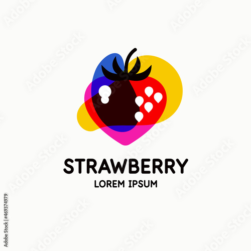 Illustration of a strawberry in a flat style. Isolated image on a light background. Vector icon.