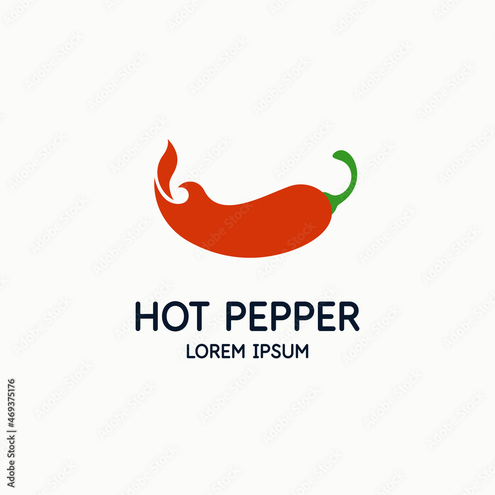 Illustration of a pepper in a modern style. Isolated image on a light background. Vector icon. Illustration of a pepper in a modern style. Isolated image on a light background. Vector icon.