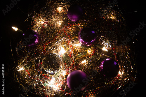 The Christmas Lights Universe for festive graphic uses. Showing balls and lights