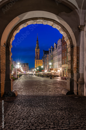 Gdansk, Poland, passage through the Green Gate to Long Square, center of the historical old city © tomeyk