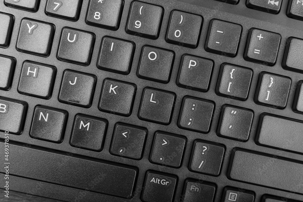 Black Keyboard Keys, Macro Shot of Keyboard Buttons