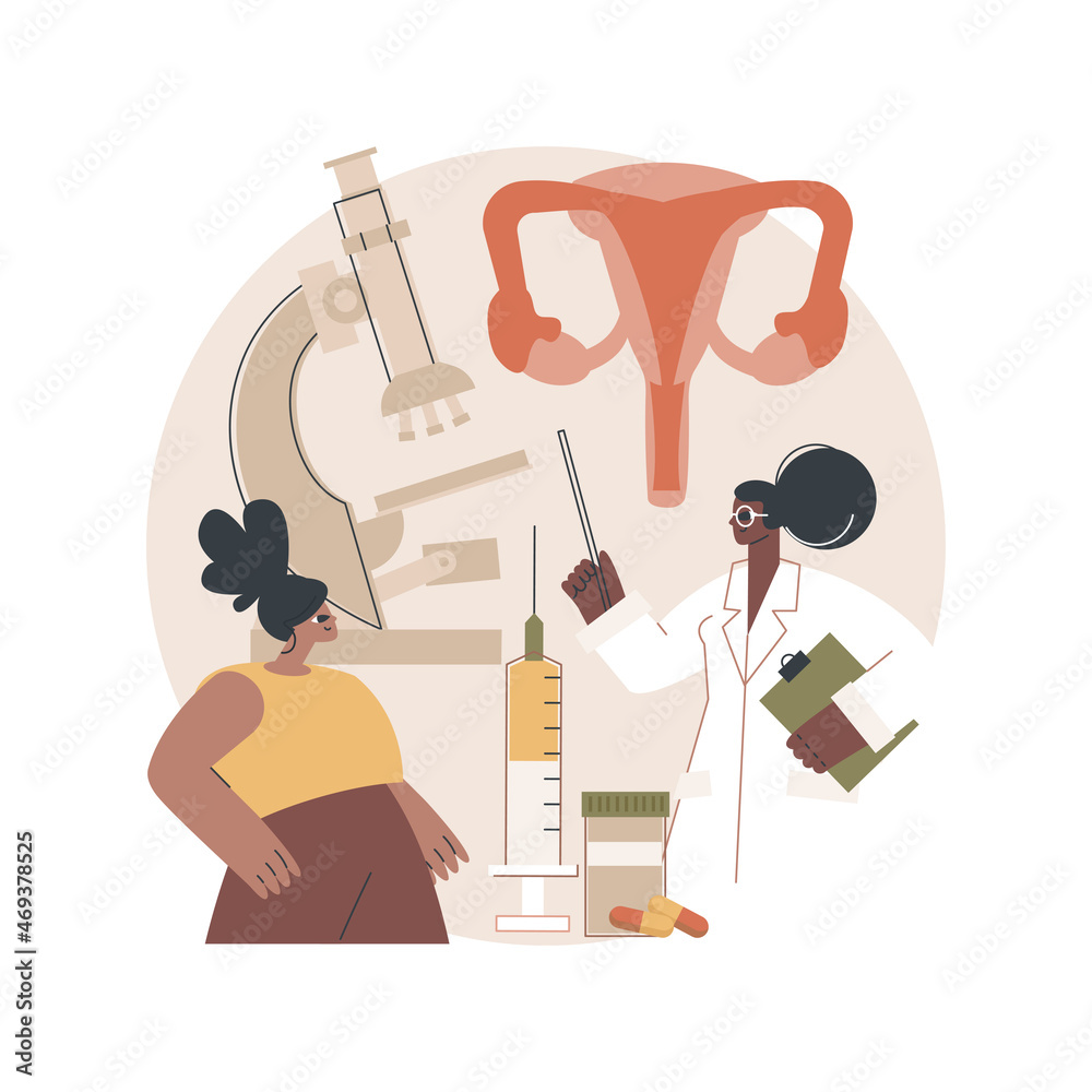 Assisted reproductive technology abstract concept vector illustration. Infertility procedures, womans egg, pregnancy test, sperm donation, reproductive medicine clinic abstract metaphor. Assisted reproductive technology abstract concept vector illustration. Infertility procedures, womans egg, pregnancy test, sperm donation, reproductive medicine clinic abstract metaphor.