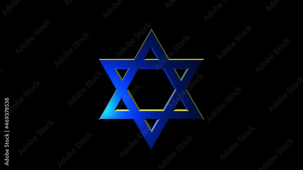 Star of David Icon. 4k Animation with alpha channel