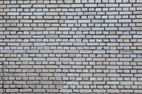 Background wall of white bricks laid with cement