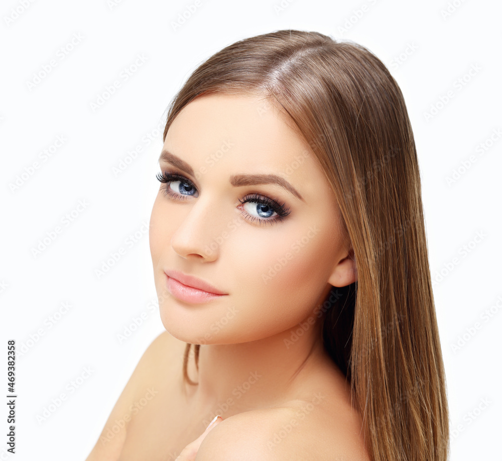 Beauty portrait of a young girl. Fresh Clean Skin. cosmetology concept Beauty portrait of a young girl. Fresh Clean Skin. cosmetology concept
