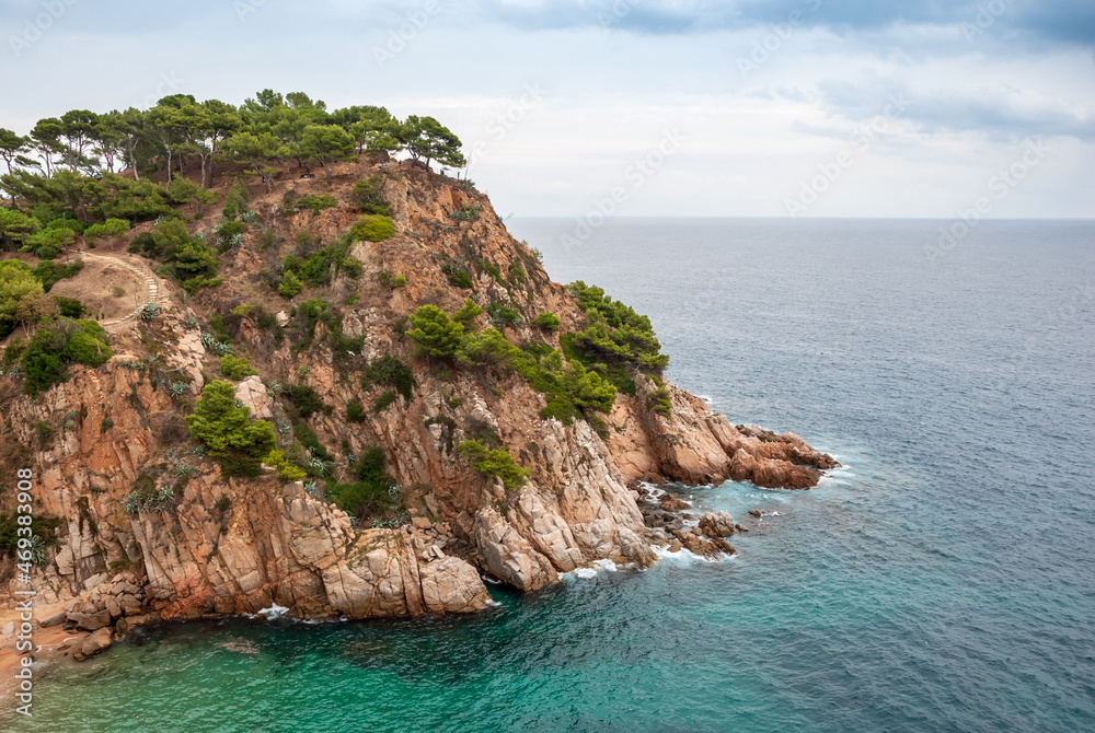 Tossa De Mar, Catalonia, Spain. Picturesque Costa Brava coast with beautiful beaches and clean turquoise water.