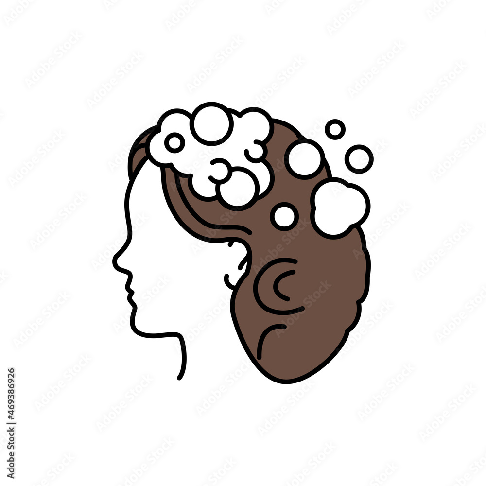 Woman hair wash color line icon. Beauty industry. Hairdresser service. Woman hair wash color line icon. Beauty industry. Hairdresser service.