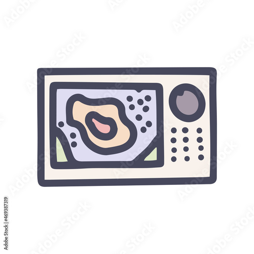 fishing sonar color vector doodle simple icon photo