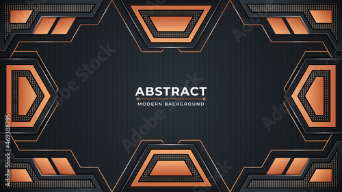 Abstract Modern background with combination glowing gold dots lines 