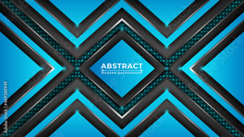 Abstract Modern background with combination glowing Blue dots lines
