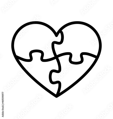 heart puzzle pieces outline