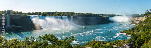 Famous Niagara Falls on a sunny day from Canadian side