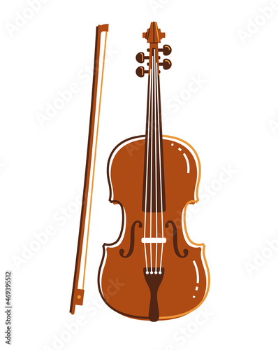 Cello musical instrument vector flat illustration isolated over white background  classical string music instruments.