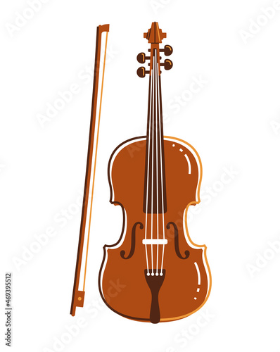 Cello musical instrument vector flat illustration isolated over white background, classical string music instruments.