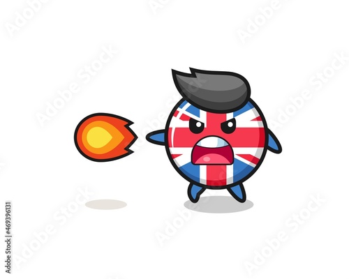 cute united kingdom flag mascot is shooting fire power © heriyusuf