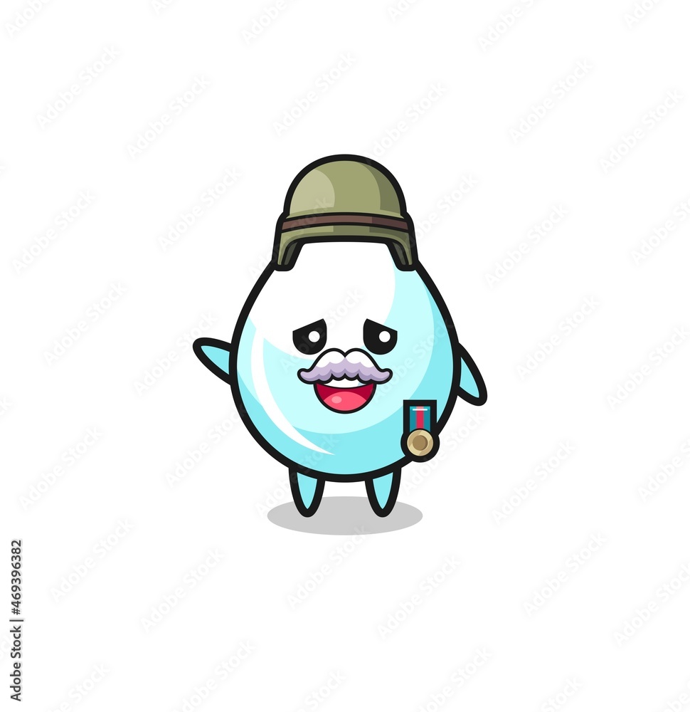 cute milk drop as veteran cartoon cute milk drop as veteran cartoon