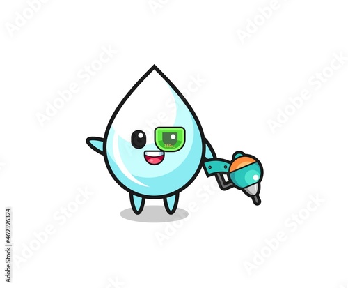 milk drop cartoon as future warrior mascot