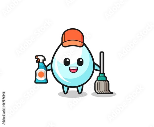 cute milk drop character as cleaning services mascot