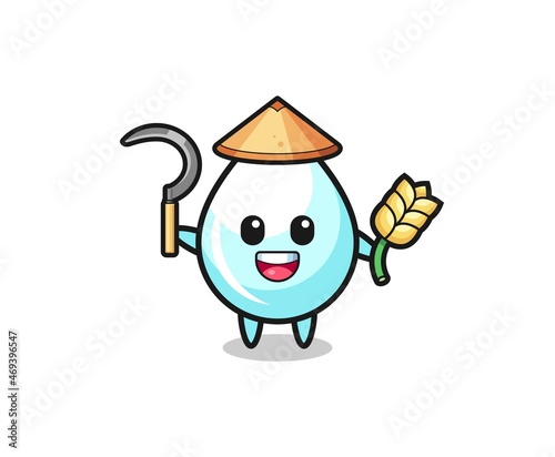 milk drop Asian farmer holding paddy