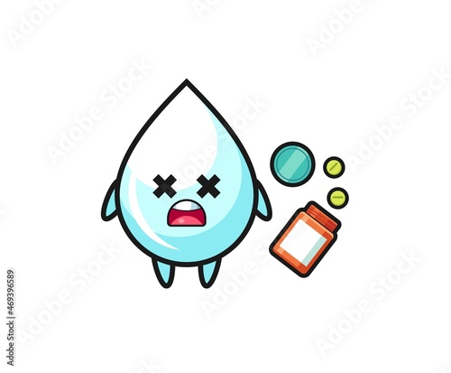 illustration of overdose milk drop character