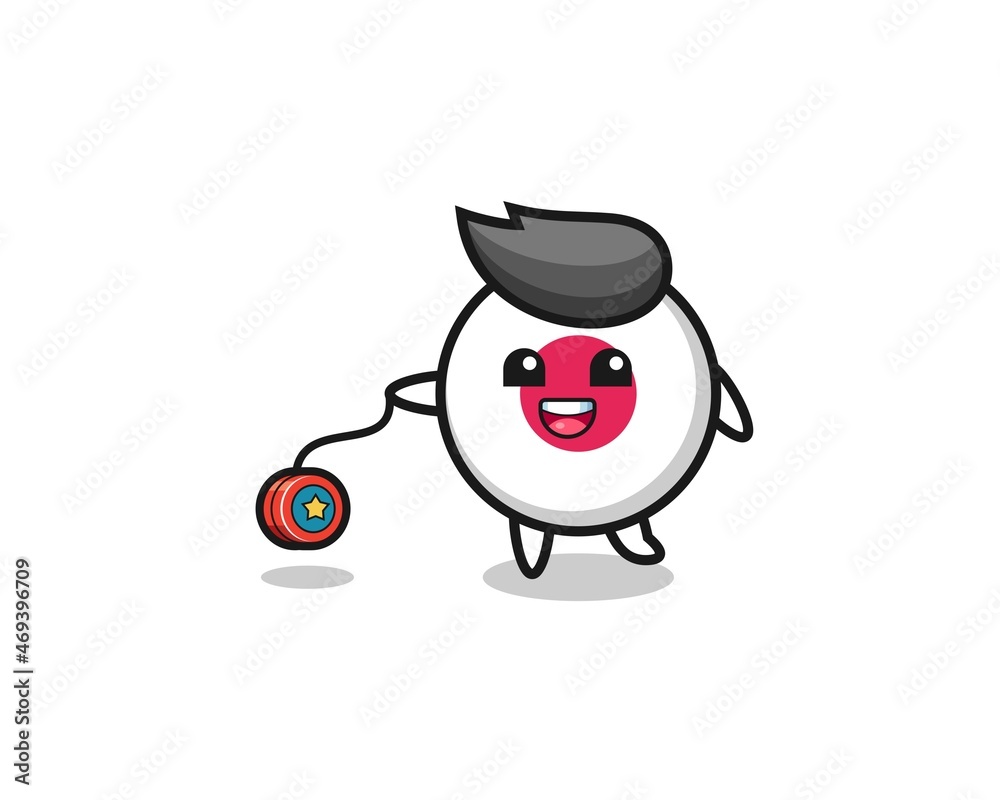 cartoon of cute japan flag playing a yoyo cartoon of cute japan flag playing a yoyo
