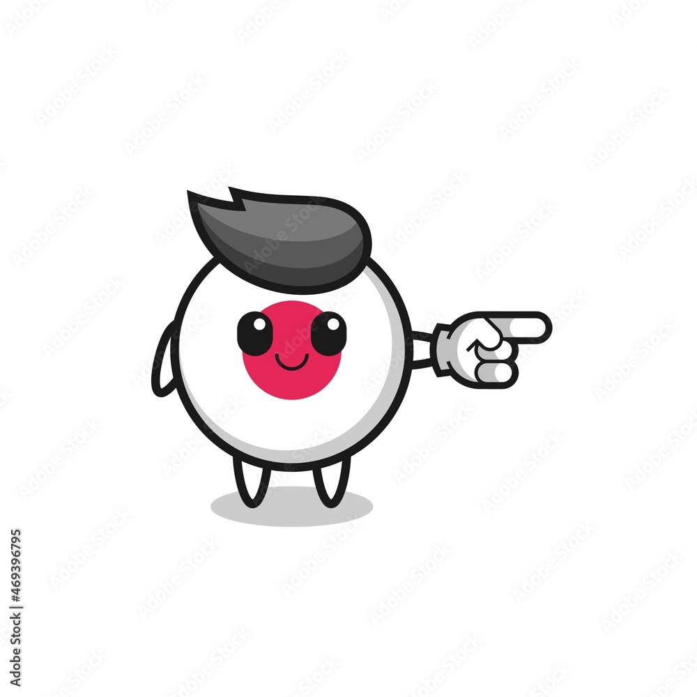 japan flag mascot with pointing right gesture japan flag mascot with pointing right gesture