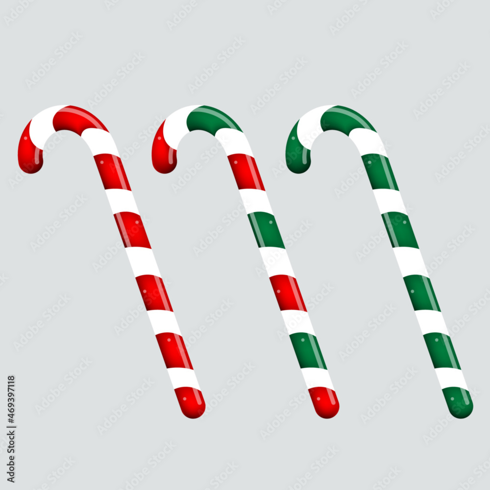 Candy Canes, set of Christmas sweets, vector illustration. Candy Canes, set of Christmas sweets, vector illustration.
