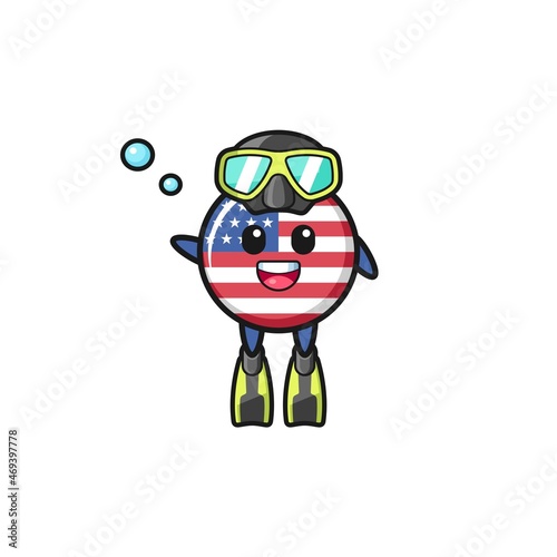 the united states flag diver cartoon character