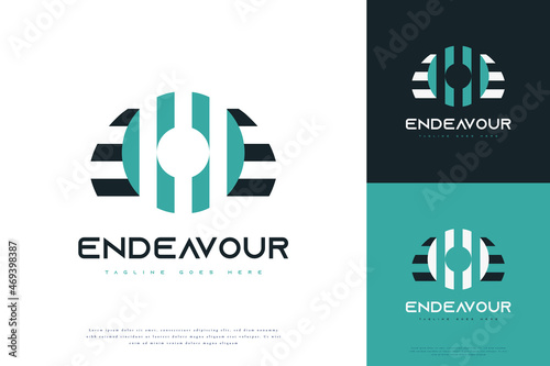 EOE Initial Logo Design Template. Abstract Initial Letters E, O and E with Door Concept photo