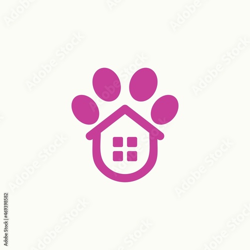 paw simple pet shop logo. vector illustration for business logo or icon