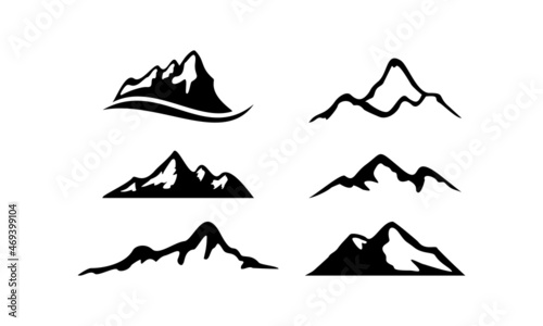 mountain set template vector logo
